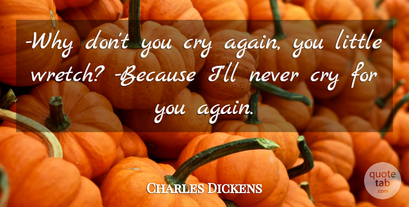 Charles Dickens Quote About Littles, Cry, You Again:  Why Dont You Cry...