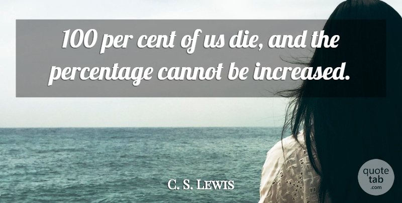 C. S. Lewis Quote About Death, Percentages, Cents: 100 Per Cent Of Us...