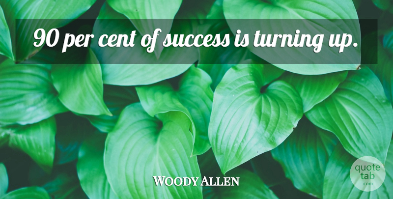 Woody Allen Quote About Cents: 90 Per Cent Of Success...