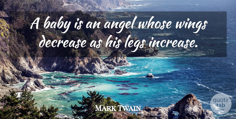 Mark Twain Quote About Baby, Angel, Wings: A Baby Is An Angel...
