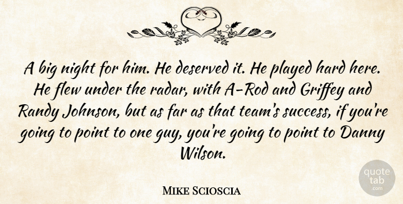 Mike Scioscia Quote About Danny, Deserved, Far, Flew, Hard: A Big Night For Him...