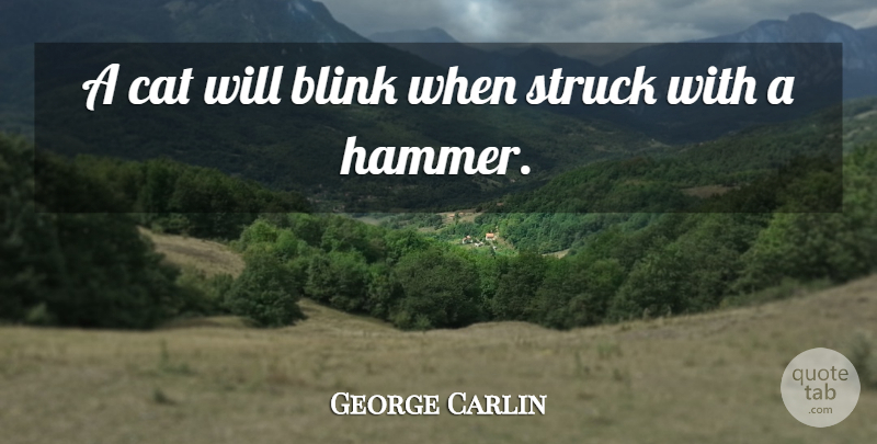 George Carlin Quote About Cat, Hammers, Blink: A Cat Will Blink When...