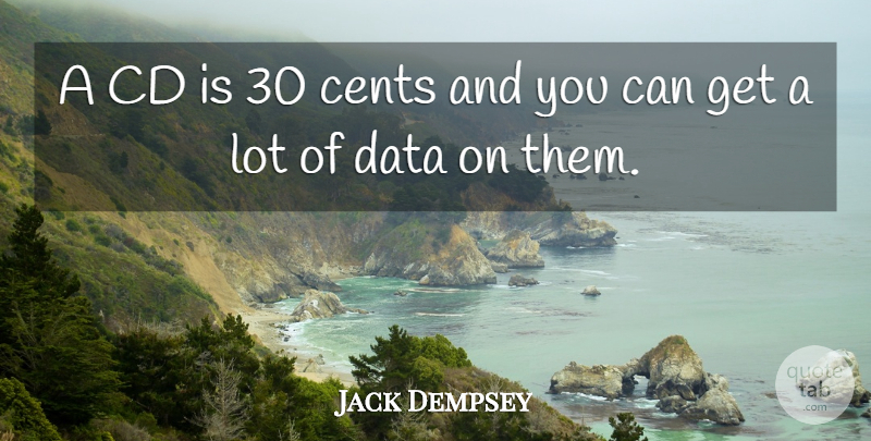 Jack Dempsey Quote About Cd, Cents, Data: A Cd Is 30 Cents...