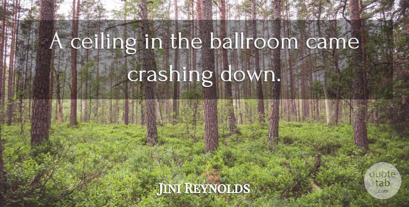Jini Reynolds Quote About Ballroom, Came, Ceiling, Crashing: A Ceiling In The Ballroom...