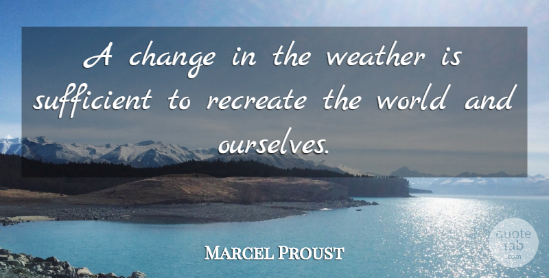Marcel Proust Quote About Rainy Day, Weather, World: A Change In The Weather...
