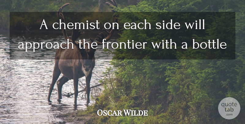 Oscar Wilde Quote About Approach, Bottle, Chemist, Frontier, Funny: A Chemist On Each Side...