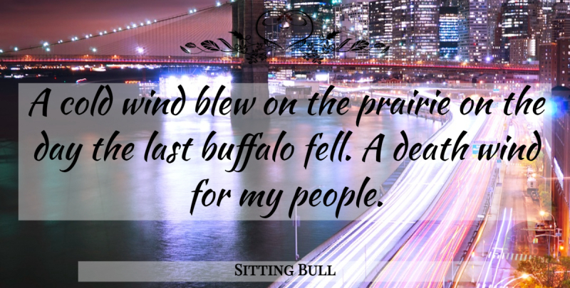 Sitting Bull Quote About Native American, Wind, People: A Cold Wind Blew On...