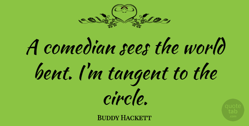 Buddy Hackett Quote About Circles, Comedian, World: A Comedian Sees The World...