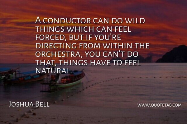 Joshua Bell Quote About Conductor, Directing: A Conductor Can Do Wild...