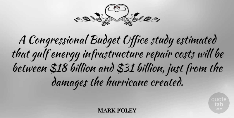 Mark Foley Quote About Office, Cost, Damage: A Congressional Budget Office Study...