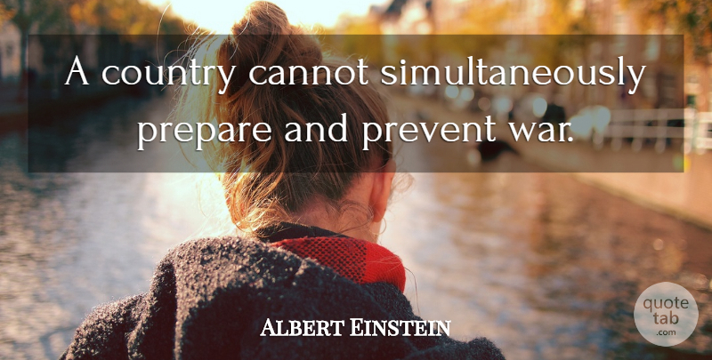 Albert Einstein Quote About Country, Military, War: A Country Cannot Simultaneously Prepare...