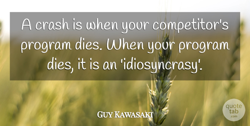 Guy Kawasaki Quote About Crash, Program, Competitors: A Crash Is When Your...