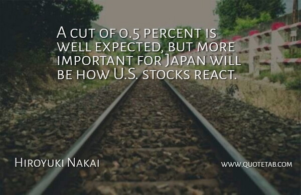 Hiroyuki Nakai Quote About Cut, Japan, Percent, Stocks: A Cut Of 0 5...