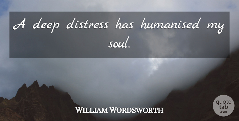 William Wordsworth Quote About Soul, Distress, My Soul: A Deep Distress Has Humanised...