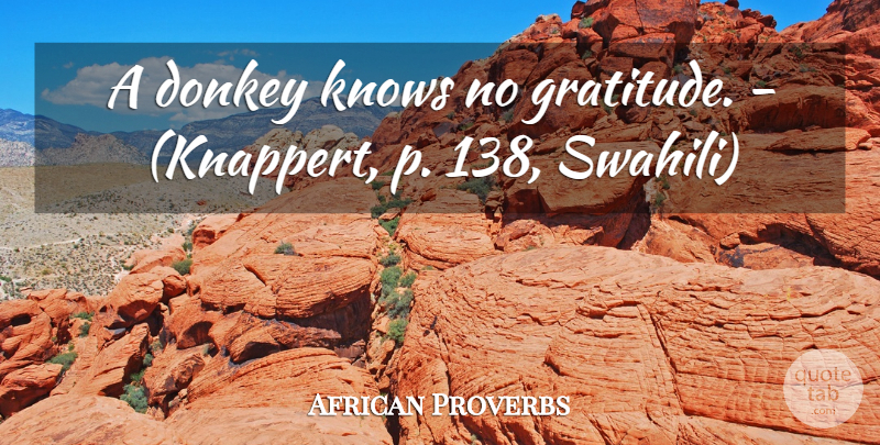 African Proverbs Quote About Donkey, Knows, Proverbs: A Donkey Knows No Gratitude...