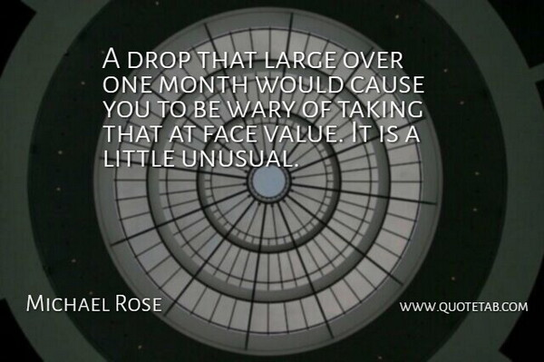 Michael Rose Quote About Cause, Drop, Face, Large, Month: A Drop That Large Over...
