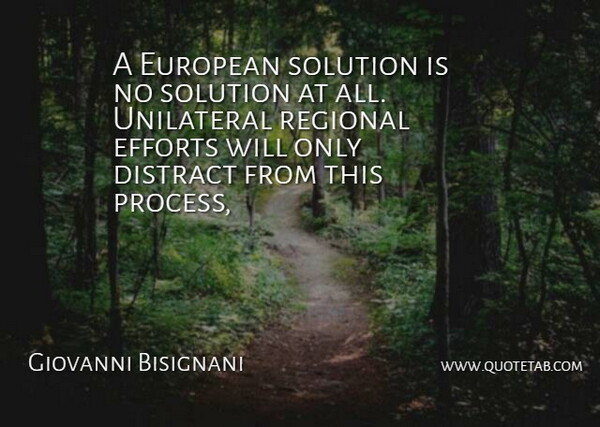 Giovanni Bisignani Quote About Distract, Efforts, European, Regional, Solution: A European Solution Is No...