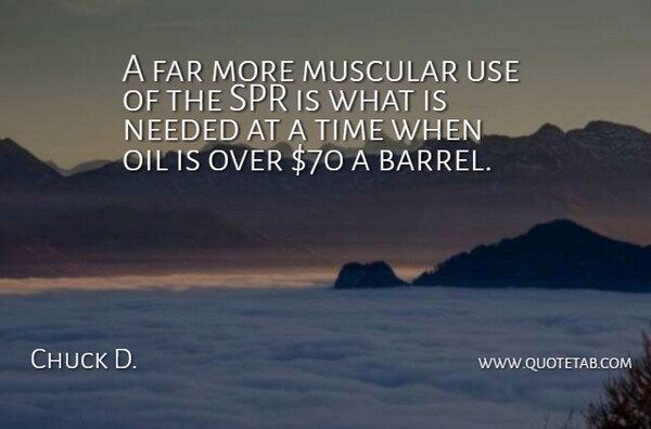 Chuck D. Quote About Far, Muscular, Needed, Oil, Time: A Far More Muscular Use...