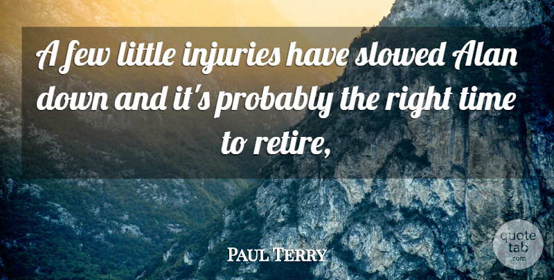 Paul Terry Quote About Alan, Few, Injuries, Time: A Few Little Injuries Have...
