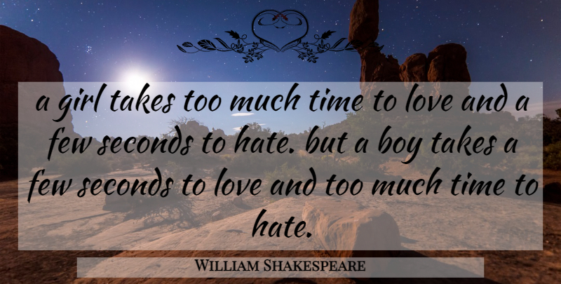 William Shakespeare Quote About Girl, Hate, Boys: A Girl Takes Too Much...