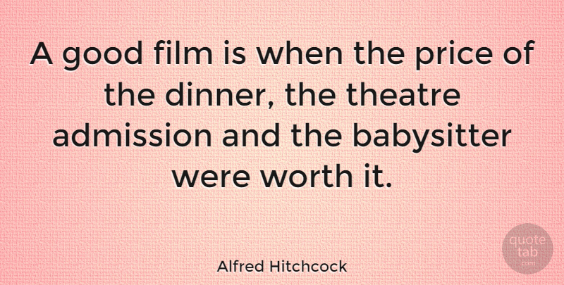 Alfred Hitchcock Quote About Movie, Art, Film Directing: A Good Film Is When...