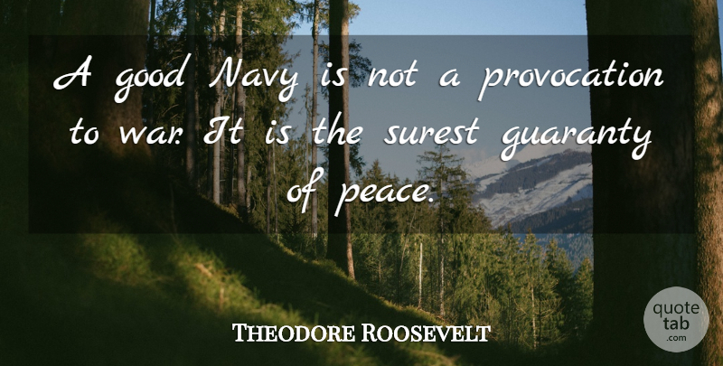 Theodore Roosevelt Quote About War, Military, Navy: A Good Navy Is Not...