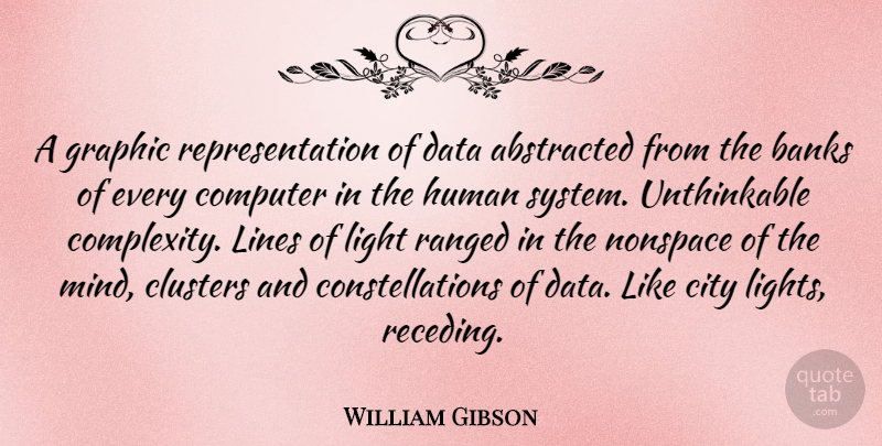 William Gibson Quote About Data, Cities, Light: A Graphic Representation Of Data...