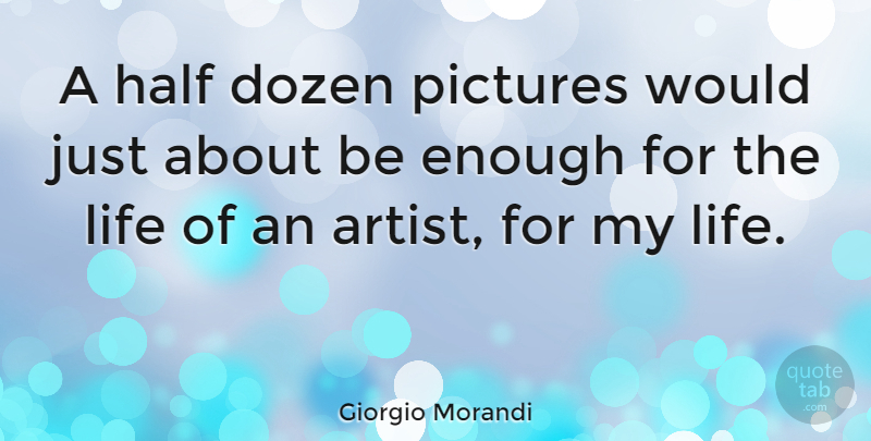 Giorgio Morandi Quote About Artist, Dozen, Half: A Half Dozen Pictures Would...