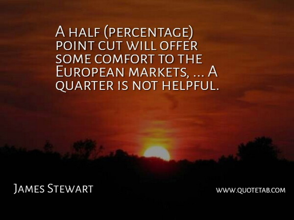 James Stewart Quote About Comfort, Cut, European, Half, Offer: A Half Percentage Point Cut...