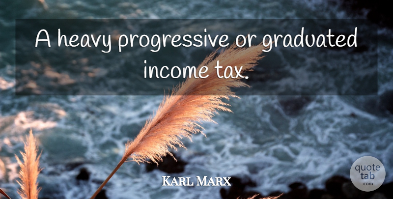 Karl Marx Quote About Income, Politics, Communist Manifesto: A Heavy Progressive Or Graduated...