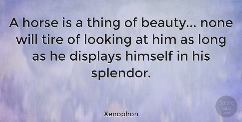 Xenophon Quote About Beauty, Himself, None, Quotes, Tire: A Horse Is A Thing...