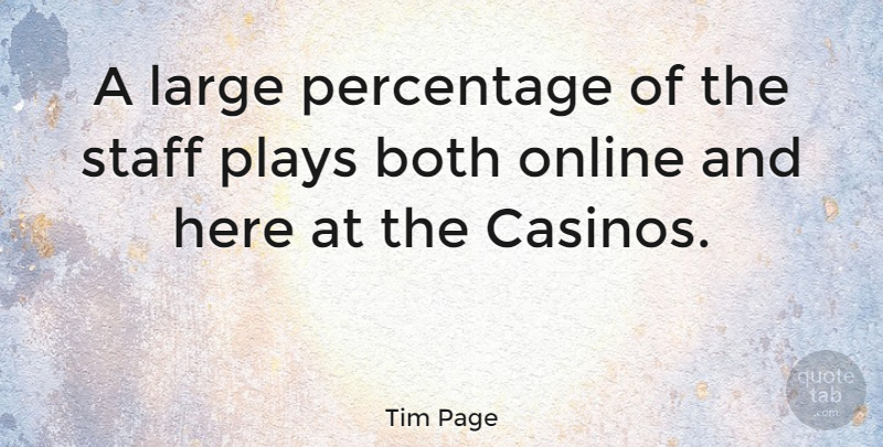 Tim Page Quote About Large, Online, Plays: A Large Percentage Of The...