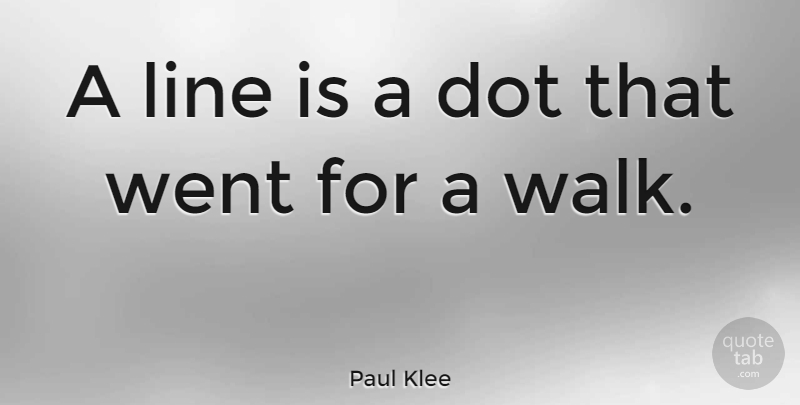 Paul Klee Quote About Inspirational, Art, Drawing: A Line Is A Dot...