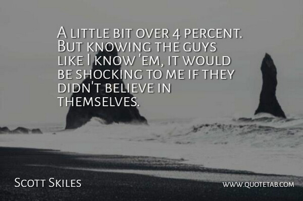 Scott Skiles Quote About Believe, Bit, Guys, Knowing, Shocking: A Little Bit Over 4...