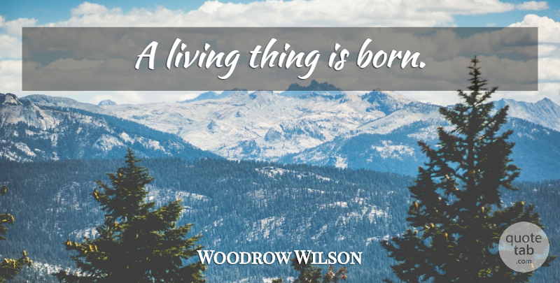 Woodrow Wilson Quote About League, League Of Nations, Born: A Living Thing Is Born...