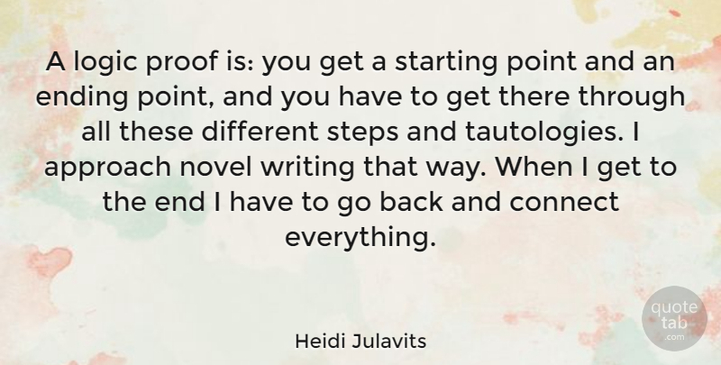 Heidi Julavits Quote About Writing, Different, Way: A Logic Proof Is You...