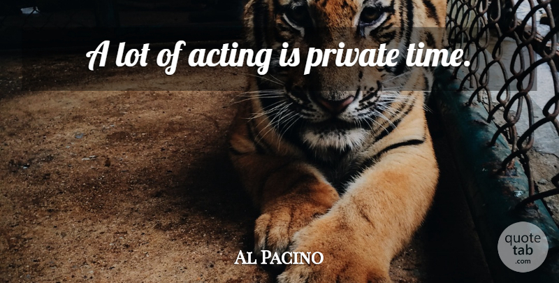 Al Pacino Quote About Acting: A Lot Of Acting Is...