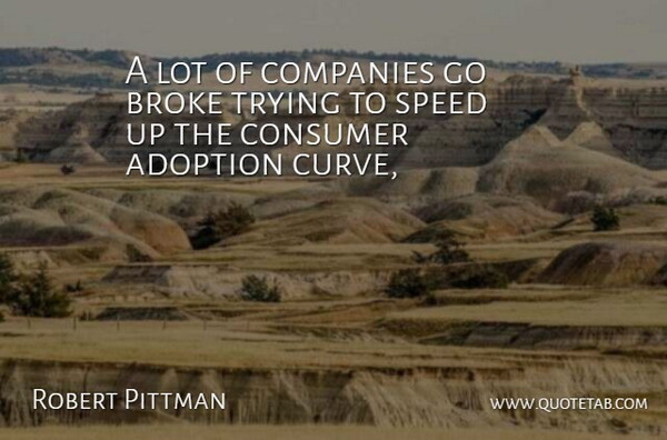 Robert Pittman Quote About Adoption, Broke, Companies, Consumer, Speed: A Lot Of Companies Go...