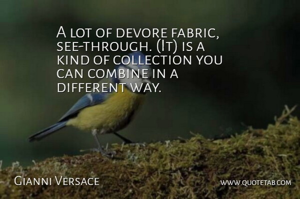 Gianni Versace Quote About Collection, Combine: A Lot Of Devore Fabric...