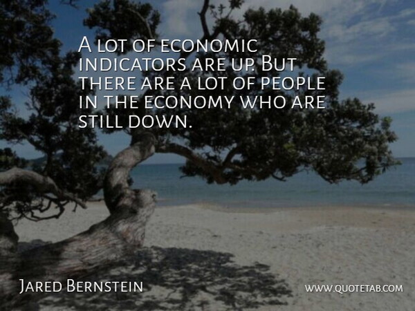 Jared Bernstein Quote About Economic, Economy, People: A Lot Of Economic Indicators...