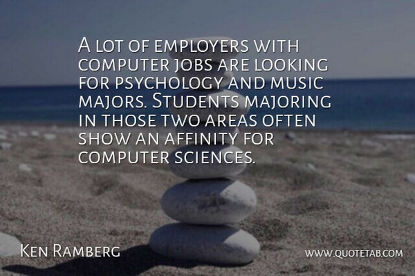 Ken Ramberg Quote About Affinity, Areas, Computer, Employers, Jobs: A Lot Of Employers With...