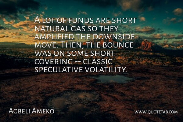 Agbeli Ameko Quote About Amplified, Bounce, Classic, Covering, Downside: A Lot Of Funds Are...