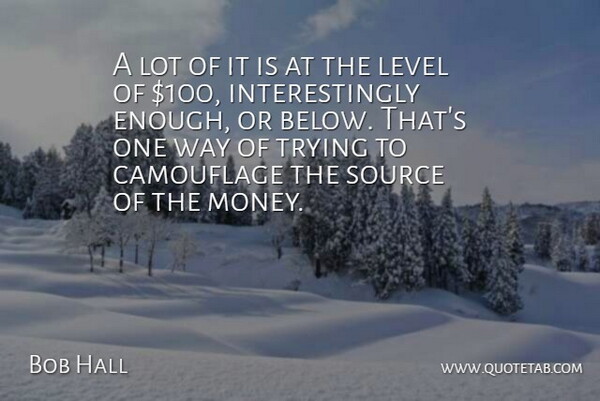 Bob Hall Quote About Level, Source, Trying: A Lot Of It Is...