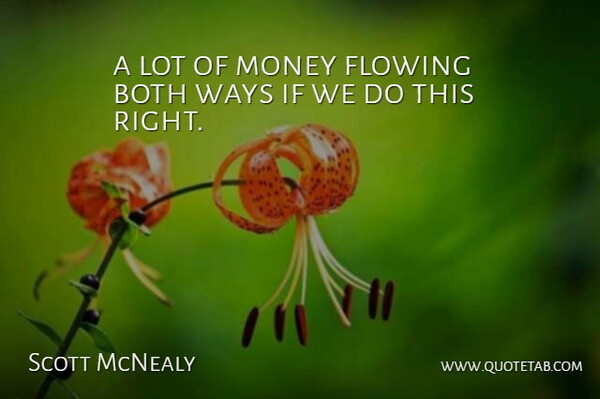 Scott McNealy Quote About Both, Flowing, Money, Ways: A Lot Of Money Flowing...