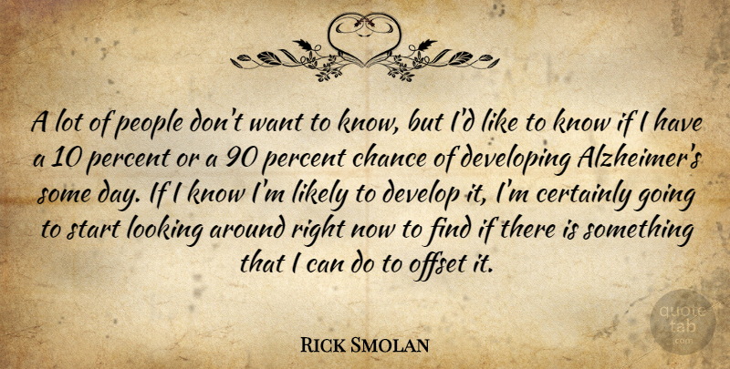 Rick Smolan Quote About Certainly, Chance, Developing, Likely, Offset: A Lot Of People Dont...