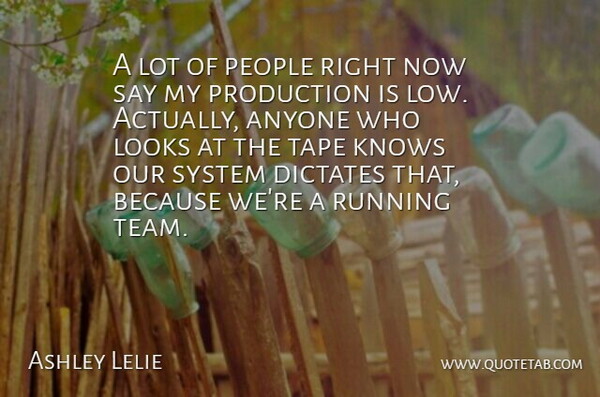 Ashley Lelie Quote About Anyone, Dictates, Knows, Looks, People: A Lot Of People Right...