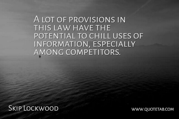 Skip Lockwood Quote About Among, Chill, Law, Potential, Provisions: A Lot Of Provisions In...