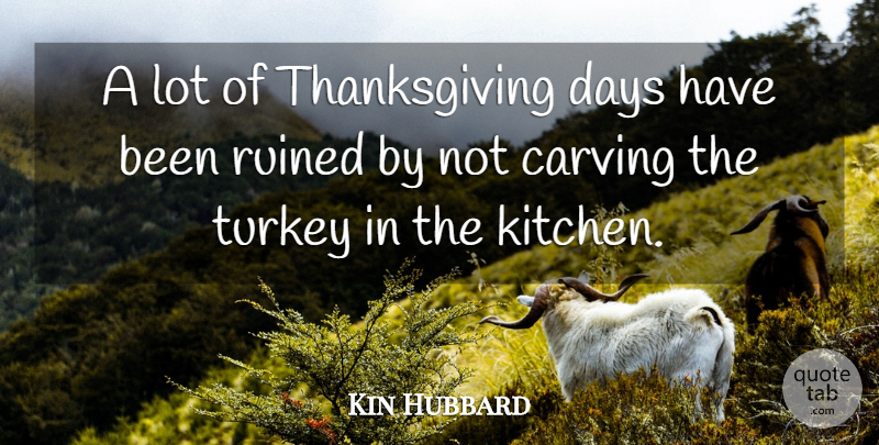 Kin Hubbard Quote About Thanksgiving, Turkeys, Kitchen: A Lot Of Thanksgiving Days...