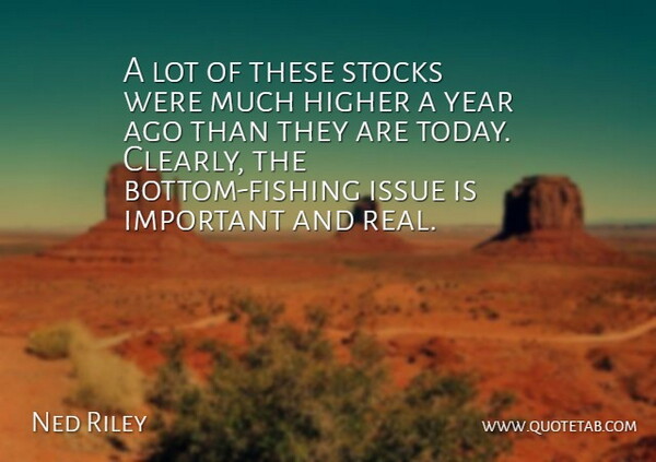 Ned Riley Quote About Higher, Issue, Stocks, Year: A Lot Of These Stocks...