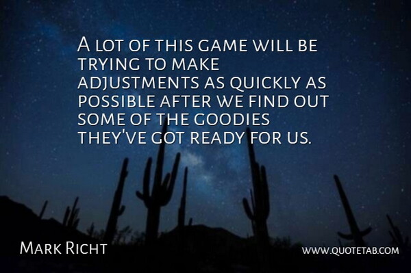 Mark Richt Quote About Game, Possible, Quickly, Ready, Trying: A Lot Of This Game...